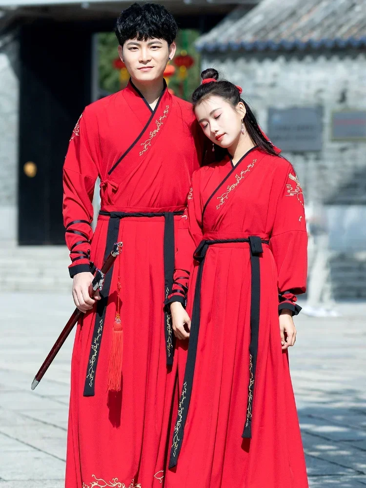 Hanfu-Tenue traditionnelle des prHub chinoises pour hommes, costume de danse nationale, vêtements Hanfu pour hommes sans abri, tenue de couple CP Cosplay