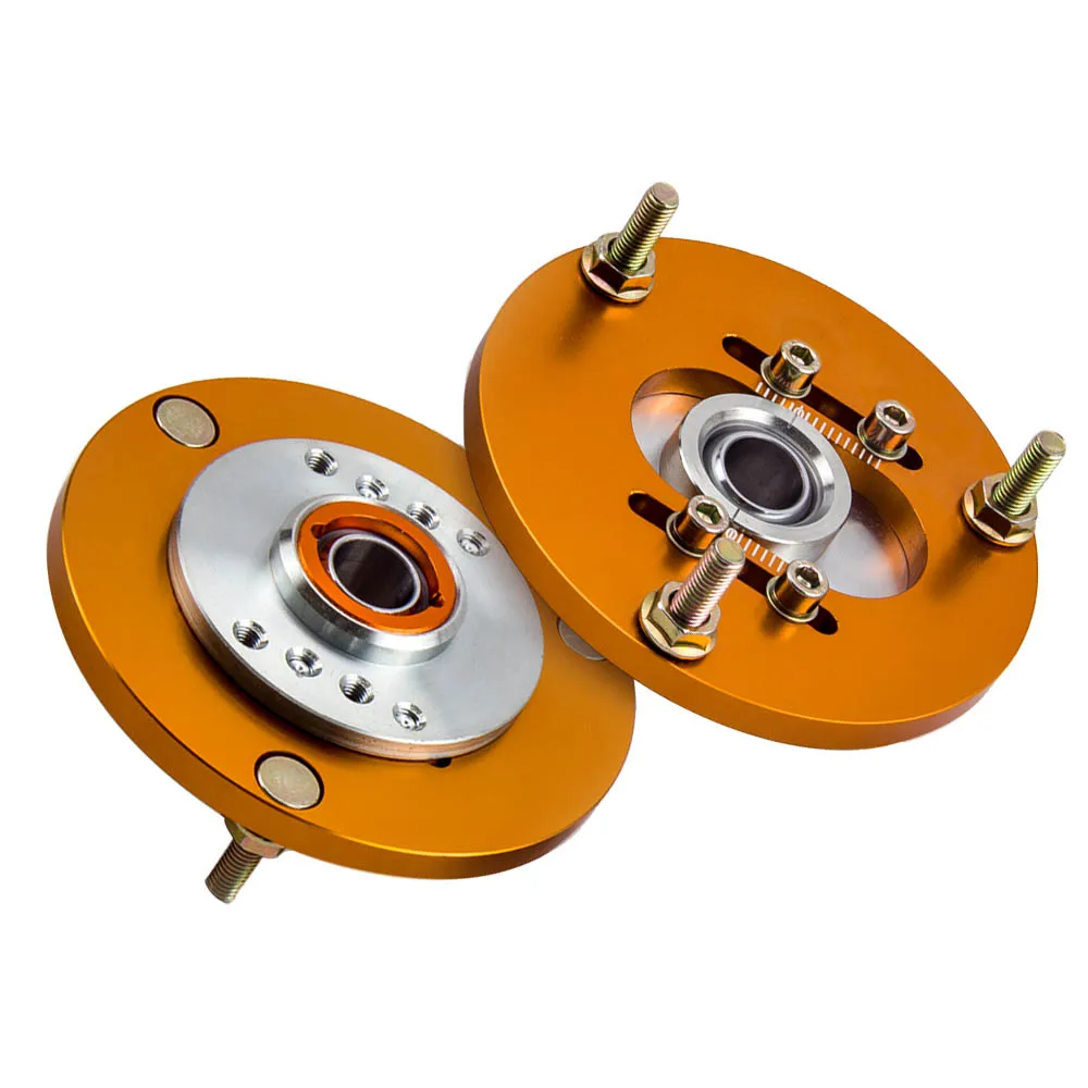 2er-Pack Vordere Gewindefahrwerks-Camberplatten Top-Mounts für BMW E36 3er Serie Goldfarben – Detail 2
