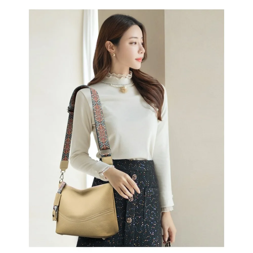 

Модная универсальная повседневная сумка через плечо из мягкой кожи, роскошная сумка через плечо из натуральной кожи, высококачественный кошелек из воловьей кожи