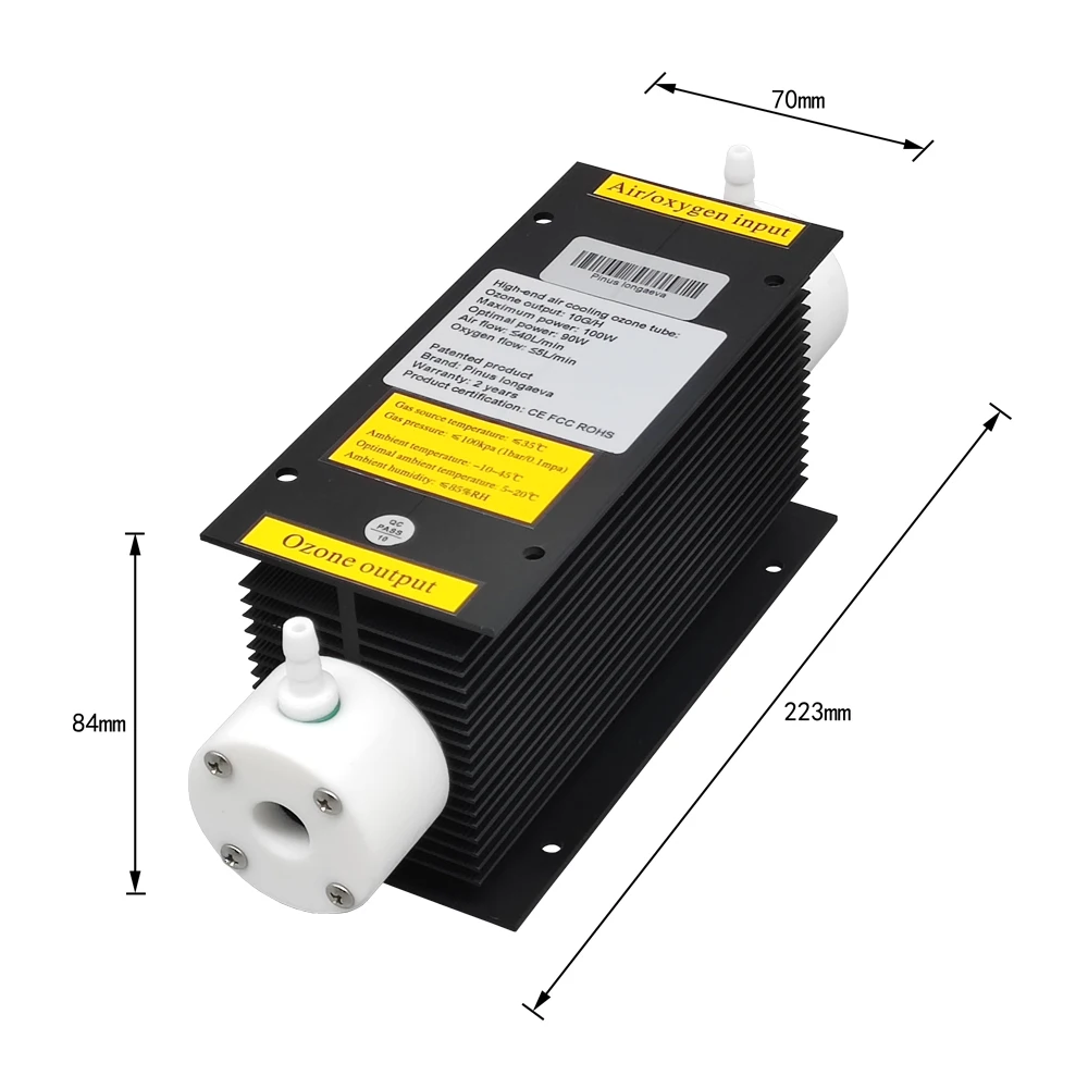 CE FCC ROHS 10g หลอดโอโซนโอโซนเครื่องผลิตโอโซนเซลล์โอโซนสีดำหลอดควอทซ์เฉพาะหลอด10กรัม/ชั่วโมง