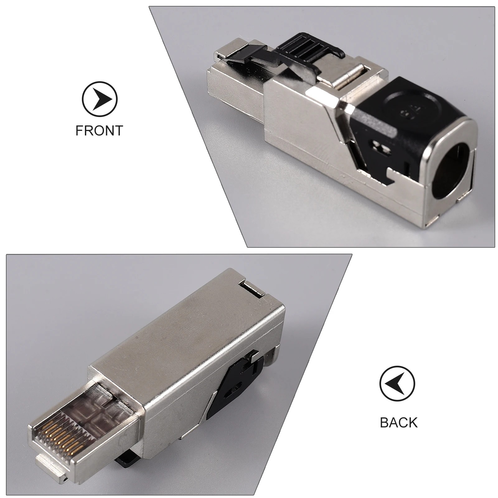 

Shielded Connector Cat7 Plug Pass Through Ethernet Connector For Network Cable Reinforced Bend Resistant Fit For