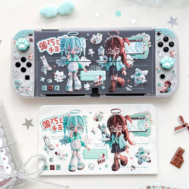 Funda protectora Heart Forest Switch 2 Oled, diseño Original, carcasa dura alternativa Y2k Mint Chocolate para Switch Lite Ns