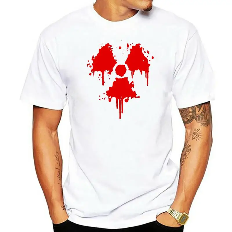 Radioactive t shirt men women splash blood grunge radiation fallout