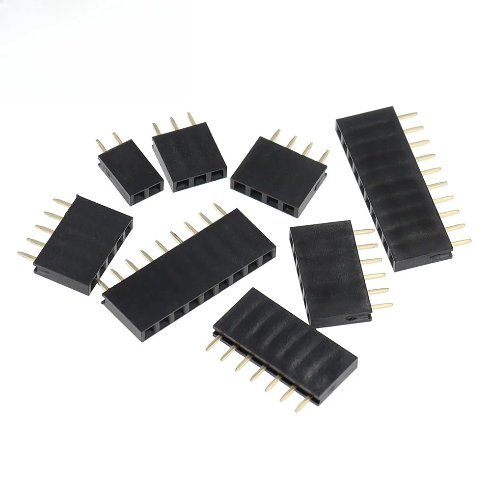 2P-40Pin Single Row Straight Female Connector, 2.54mm Spacing PCB Socket for Electronics Prototyping