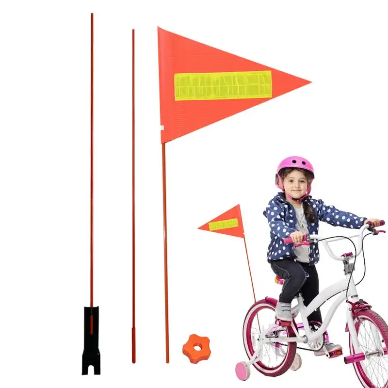 Bike Safety Pennant Mountain Bike Road Bike Safety Flag Kids with Mounting Bracket for Boys and Girls Riding Accessories