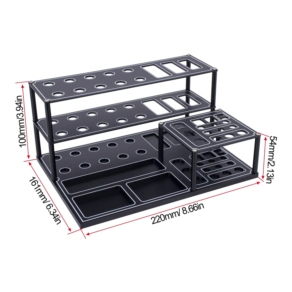 New Portable Aluminum Alloy  29 Holes Screwdriver Organizers Tool Storage Stand for Hex Cross Screw Driver RC Model DIY