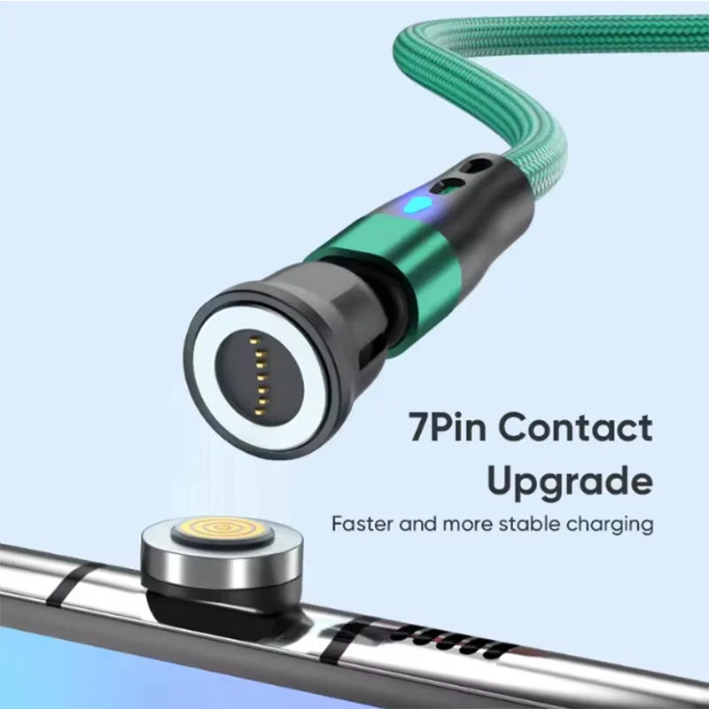 10 قطعة 7 دبوس 540 Rotatie نصائح مغناطيسية لكابل Magnetische المصغّر USB نوع C استبدال المكونات الغبار التوصيل لسامسونج Xiaomi