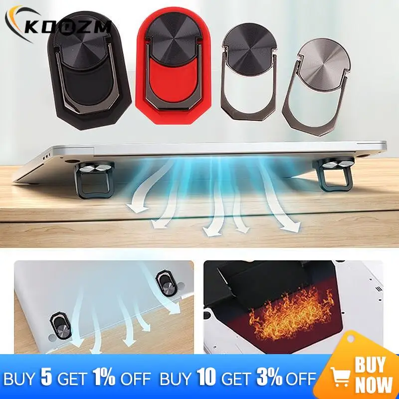 2Pcs Invisible Mini Cooling Stand Feet Zinc alloy Foldable Laptop Non-slip Base Bracket Support For Tablet Keyboard