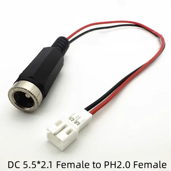 DC 5.5 * 2.1 Female Terminal To XH2.54 PH2.0 SM2.54 VH3.96 18650 Battery Connector To connect The Charging Line 20CM.