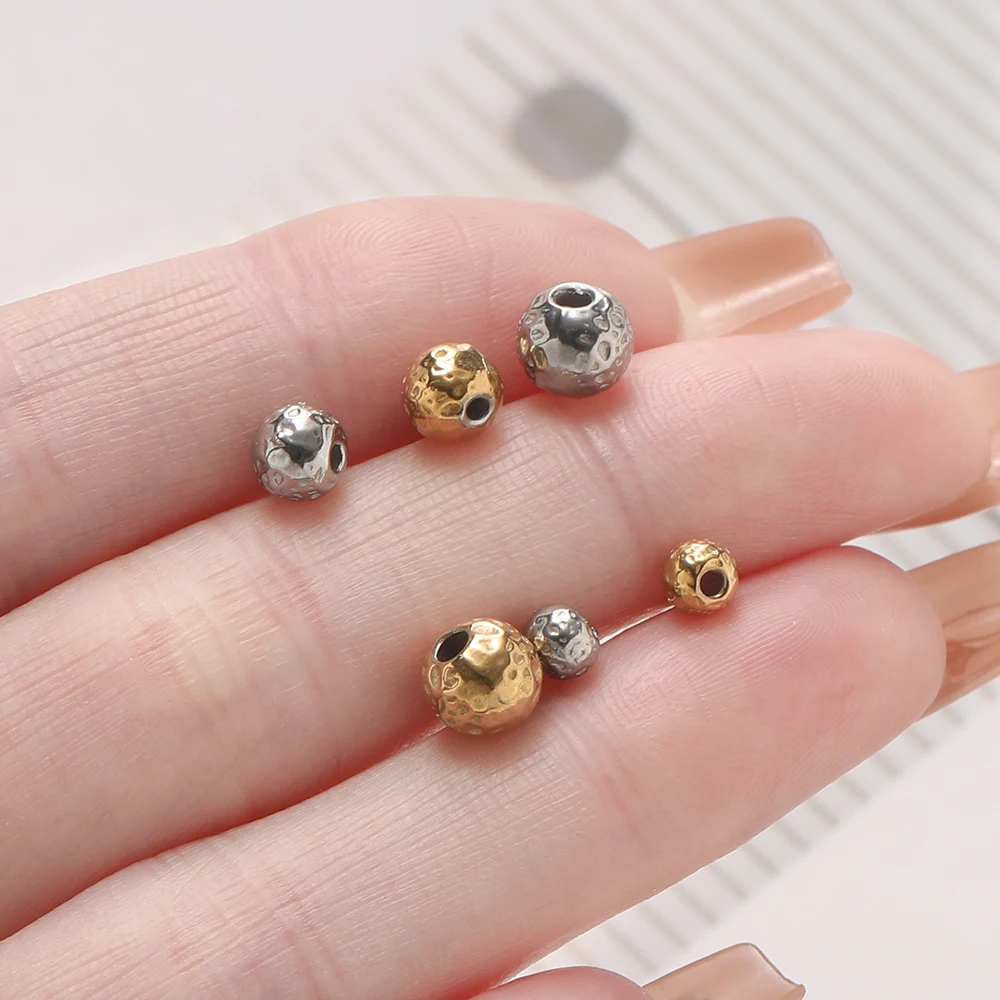 10pcs/lot 4 5 6mm Stainless Steel Balls Beads Round Loose Spacer Beads for DIY Necklace Bracelets Jewelry Making Accessories