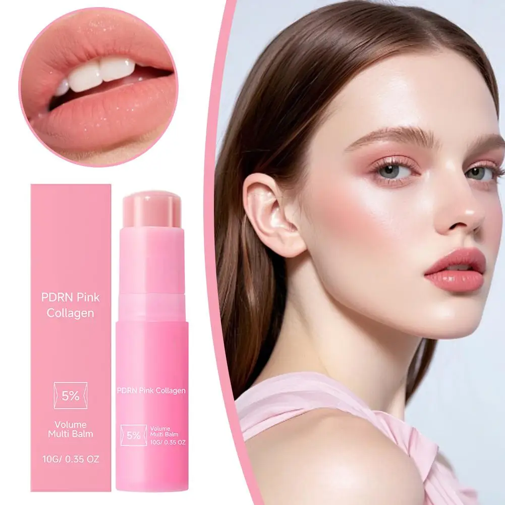 Collagen Pink Multi Balm Stick Deep Hydrating Moisturizing Wrinkle Bounce Lifting Facial Cream Korean Skin Care & Makeup Base