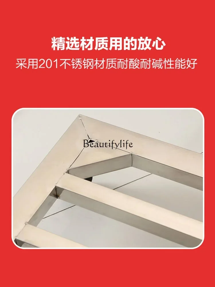 Stainless Steel Bracket Mobile Base Rice Surface Moisture-Proof Storage Rack Can Be Customized