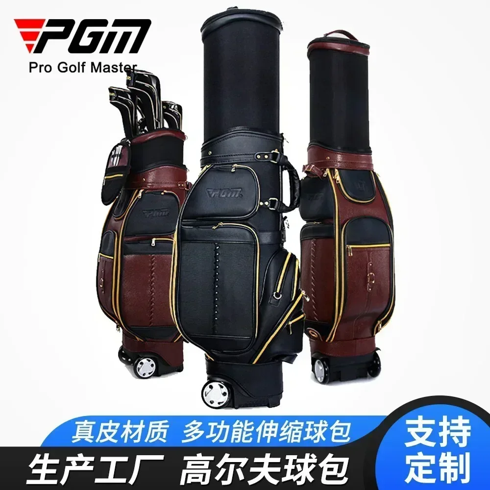 BestPGM Golf Extendable 2026Ball Bag Men's Ball Bag Multifunctional Airline Bag Leather Club