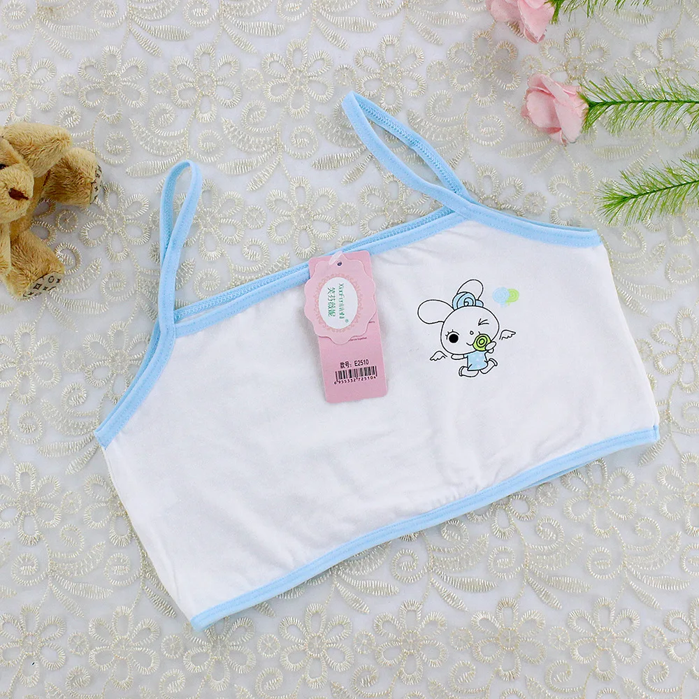 3pc/Lot Girls Teenage Underwear Children Cotton Young Training Bra Kids Teens Puberty Crop Top 7-14 Years