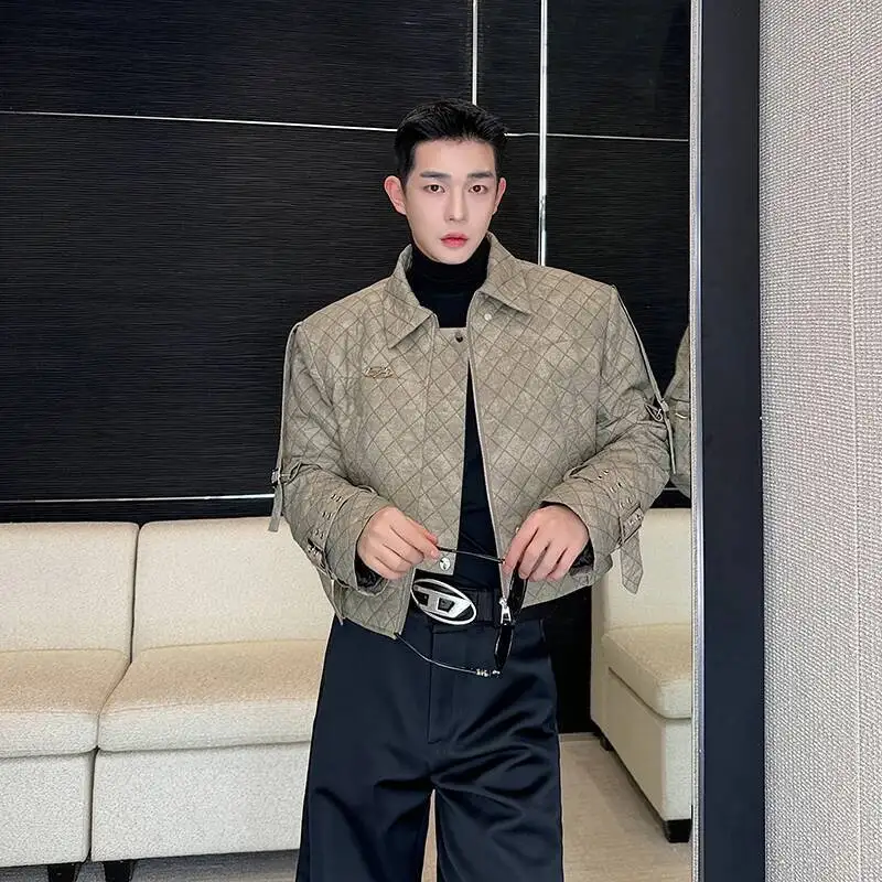سترة قصيرة مبطنة بالقطن للرجال من SYUHGFA ، معطف شعرية من الماس ، ملابس على الموضة الكورية ، الربيع ، من من من القطن