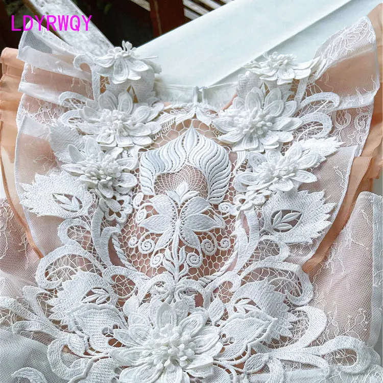 HEAVY INDUSTRY 3D FLORAL LACE CUTOUT EMBROIDERY DRESS