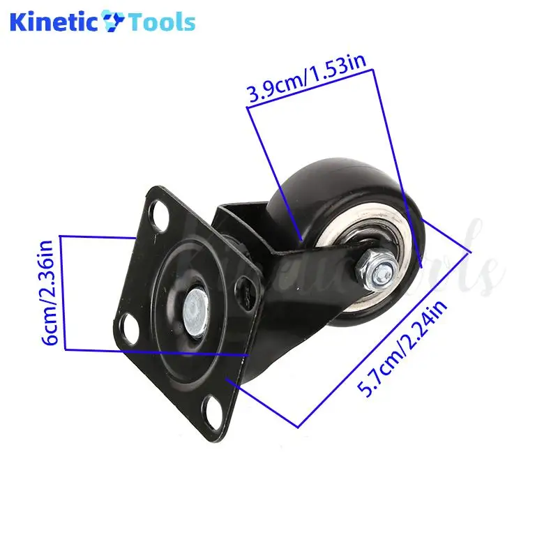 عجلة عالمية ماسية ذهبية مقاس 1.5 بوصة مع بكرة فرامل صغيرة - عجلات صامتة ومقاومة للاهتراء مصممة للمعدات الخفيفة I #3