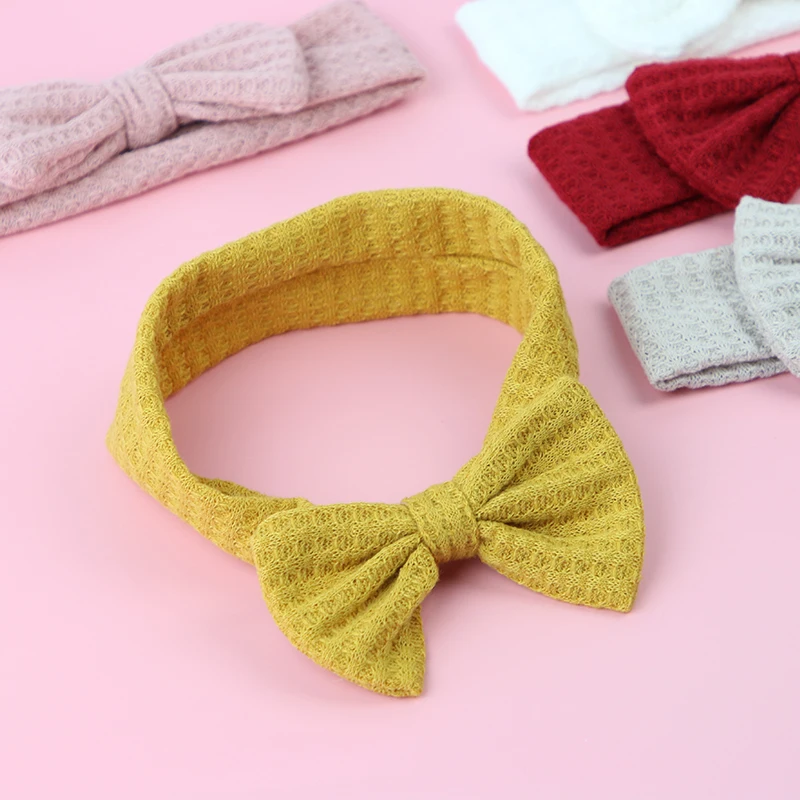

Baby Bow Headband Solid Color Soft Elastic Boy Girl Hairbands Korean Bowknot Kids Headwear Hair Accessories