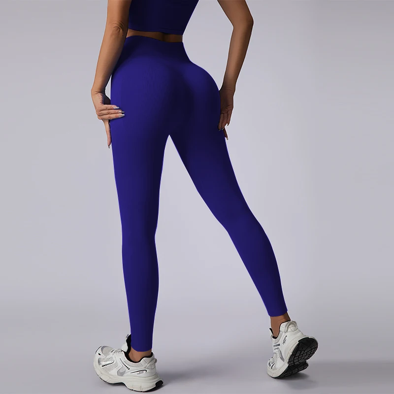 Nahtlose Damen-Gym-Leggings mit hoher Taille, Push-Up-Yoga-Sportleggings, hochelastische Fitness-Laufhosen, Hüftlift-Gymwear – Detail 3