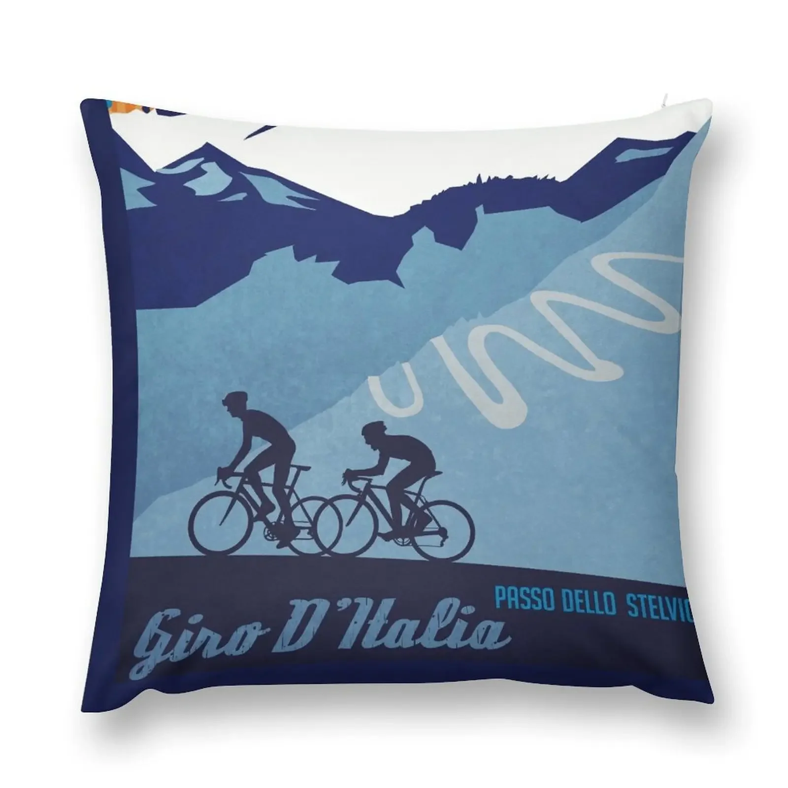 Giro D' Italia Retro Passo Dello Stelvio Cycling Poster Throw Pillow Pillowcase Pillowcases For Pillows pillow