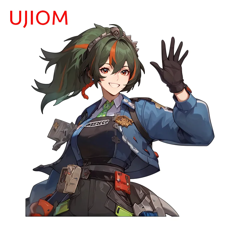 UJIOM Cute Zhu Yuan Game Wall Sticker Zenless Zone Zero Gaming PC Scratch-Resistant PVC Decal Creative Desk Decor Accessories