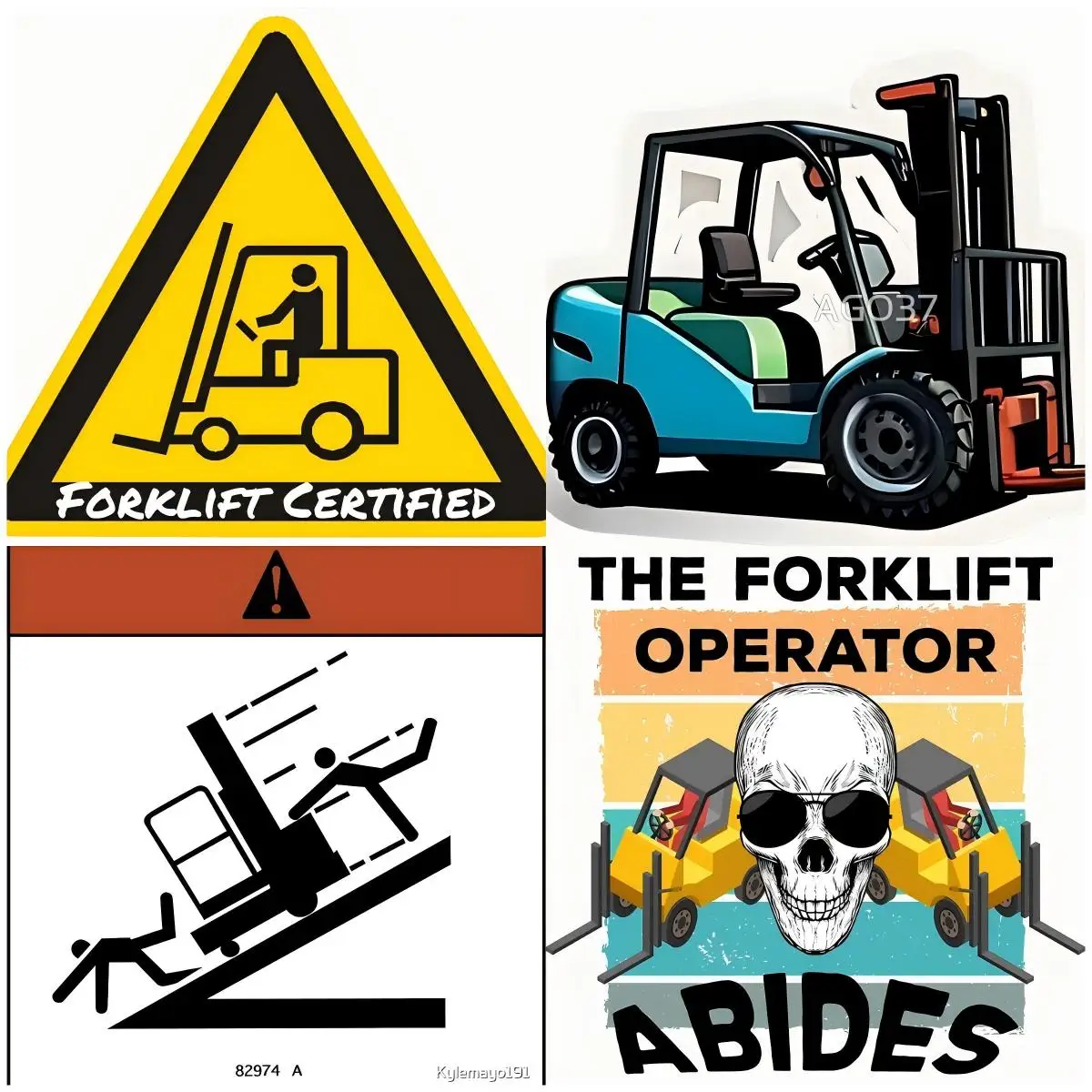 

Caution - Watch For Forklift Traffic Sign By SmartSign Waterproof Reflective Sunscreen Car Styling Racing Rally Decoration Decal