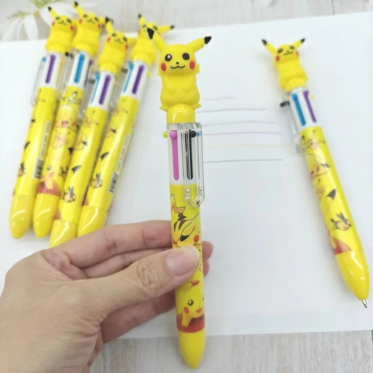 1-9 Pokémon gel pens, six-color multi-color pens, fun click pens for students, reward gifts, holiday gifts