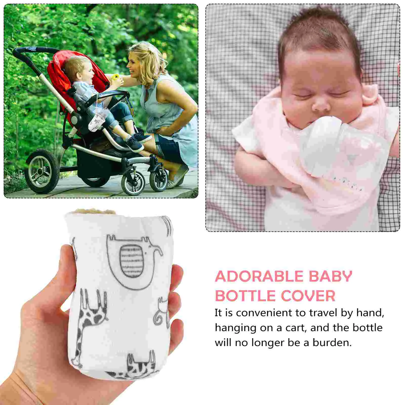 Bottle Holder Baby Anti Drop Cover Newborn Toddler Bottles for Milk Travel Warmer Sherpa Bling Accessories Car Case