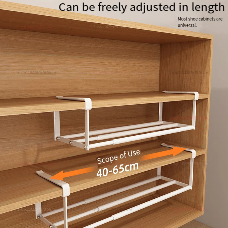 رف تخزين منزلي بدون ثقب شباشب قابلة للسحب رف تخزين رف المرحاض موفر للمساحة خزانة خذاء طبقة التقسيم