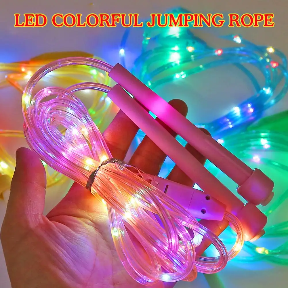 Lightweight Plastic Jump Rope For Student Fitness Training Portable Gym Accessories Light Up LED Skipping Rope Fashion Jump G7B4