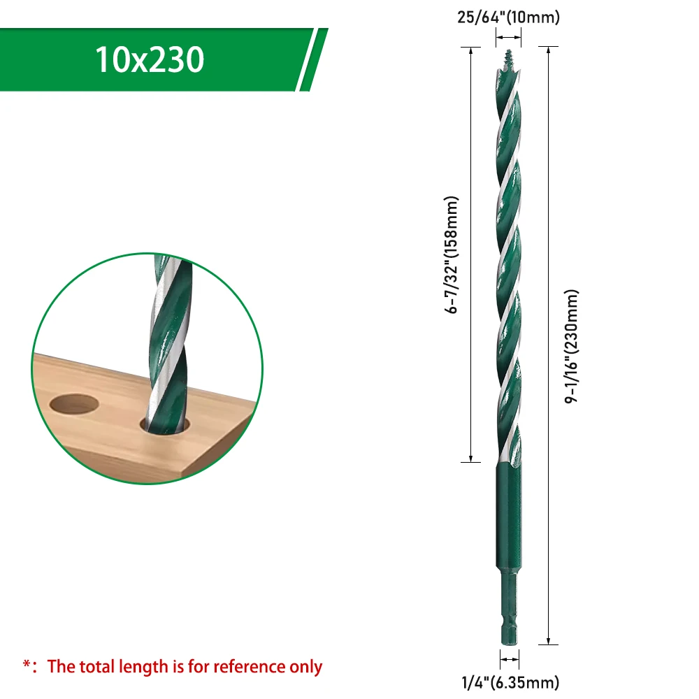LAVIE 3-Schneiden-Senkbohrer 6-35mm, 155/230mm Länge, Elektrowerkzeug-Zubehör für Holzbearbeitung & Lochvergrößerung – Detail 27