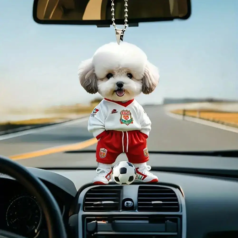 

Hanging Dog Decoration Dog Theme Hanging Decor Acrylic Dog Ornament for Christmas Tree Car Rearview Mirror Cute Puppy