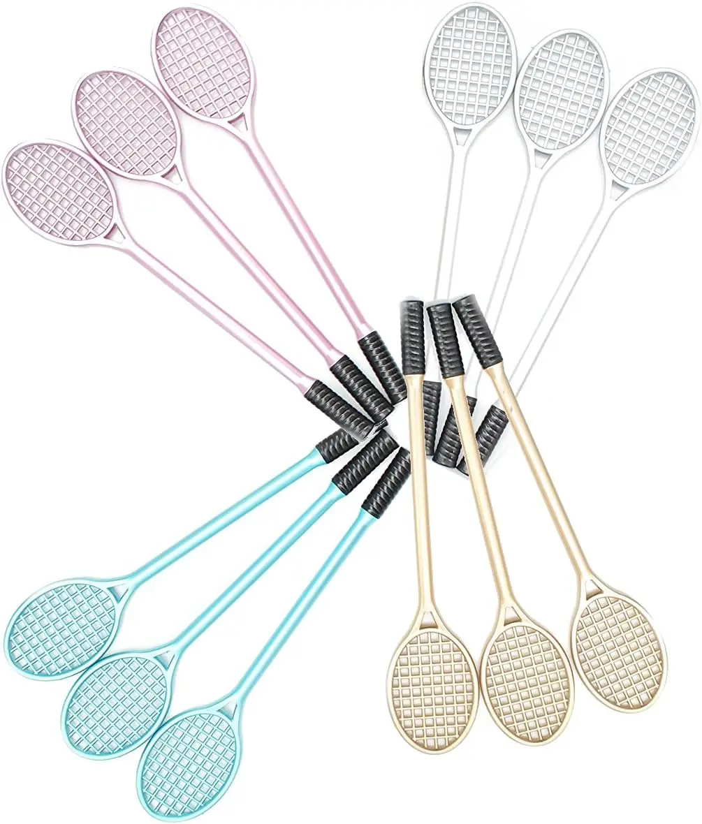 36Pcs Wholesale Cute tennis racket shaped writing or decoration gel gel pen suitable for home office, school students stationery