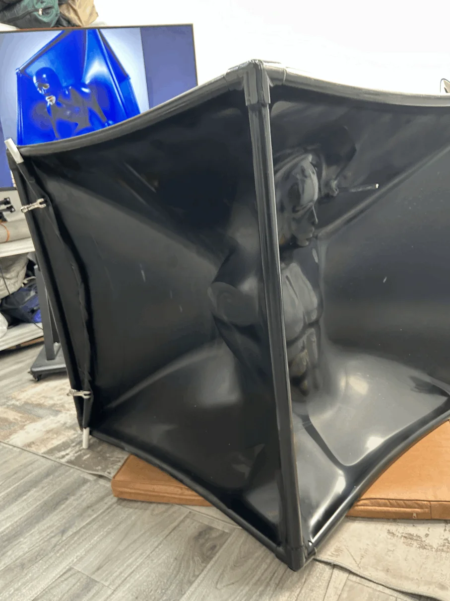 

customized sexy inflatable latex fetish vacuum bed latex cube rubber bodysuit handmade rubber clubwear cosplay