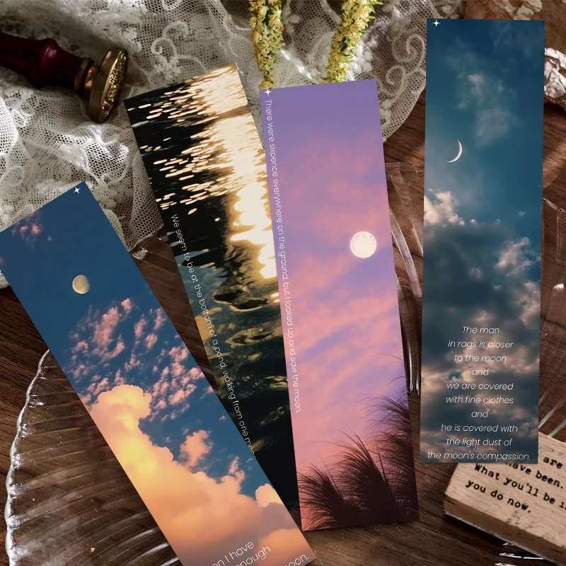 30pcs Roaming the World Lovers Bookmark Pages Mark Books Mark Creative Gifts for Students Literary Landscape Paper Card Reading