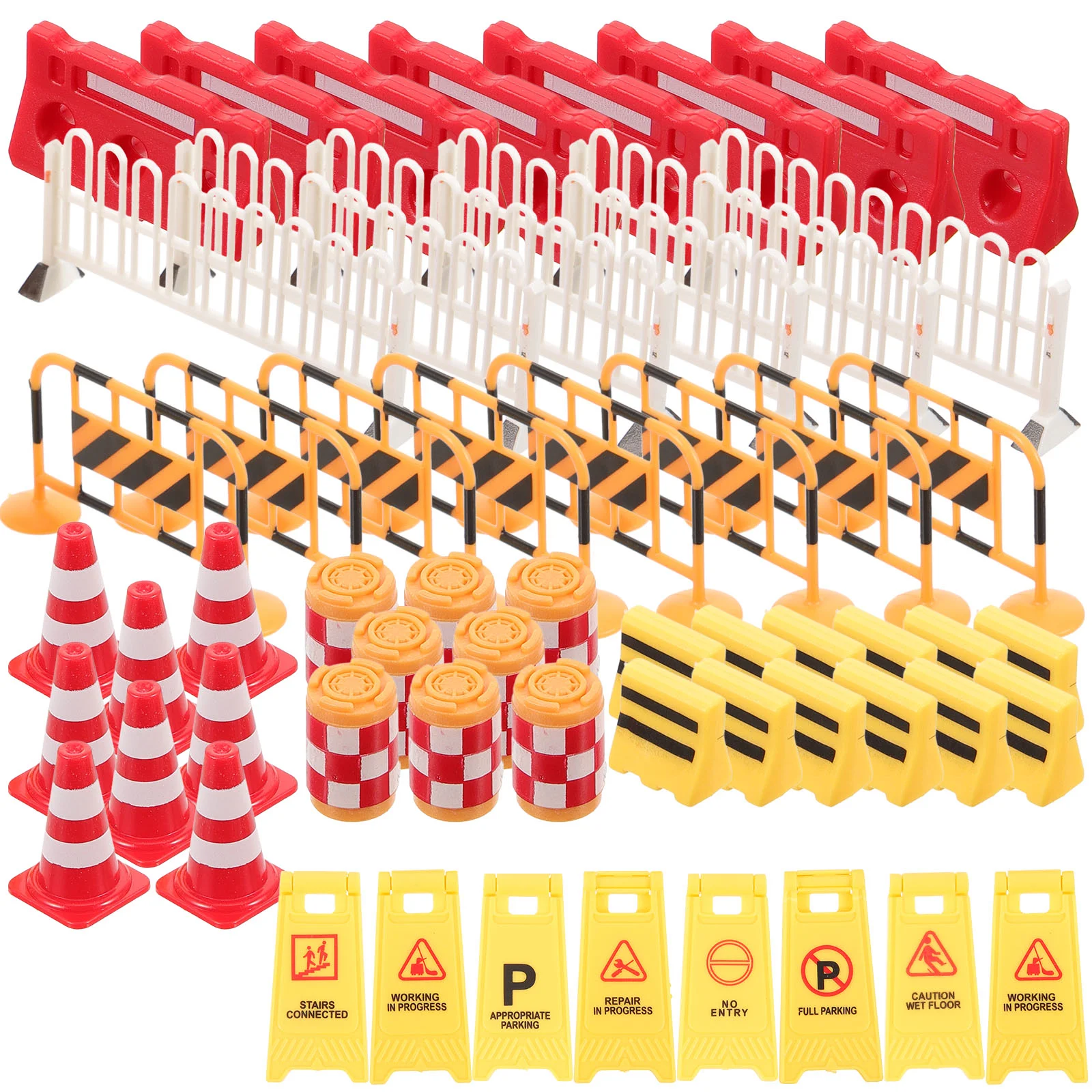 

62 Pcs Traffic Scene Toys Community Helpers Construction Party Favors Caution Signs Game Site Vehicle Kids