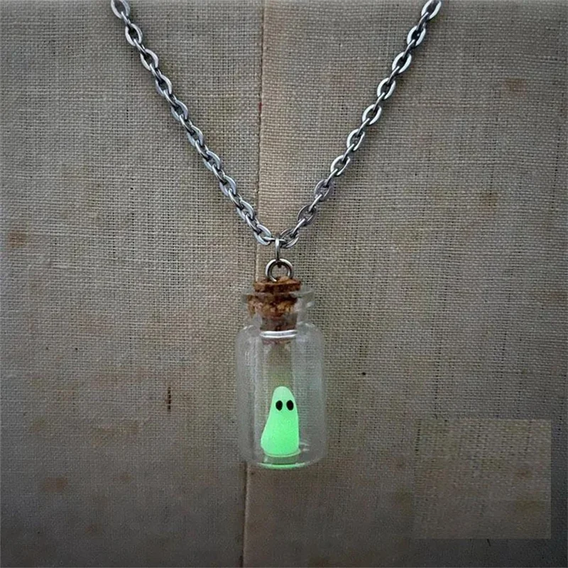 Glow in the Dark Adopt A Ghost Necklace - Cute Halloween Jewellery. Pet Ghost