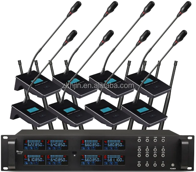 H8608 Professional One To Eight Wireless Conference Microphone Gooseneck Metal Seat