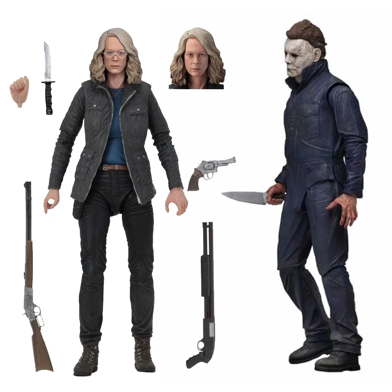 

NECA Хэллоуин Ultimate Laurie Strode Майкл Майерс Тыква с светодиодный светильник ПВХ экшн-фигурка модель игрушка Рождественский подарок