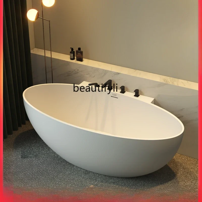 

Freestanding Family Bathtub Homestay Double Artificial Stone Bathtub