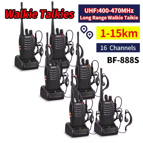 6PCS Baofeng 888S Walperforated Talkie Uhf Twee Manier Radio Baofeng 888S Uhf 400-470Mhz 16CH proximit&eacute; agbare transcsec Met