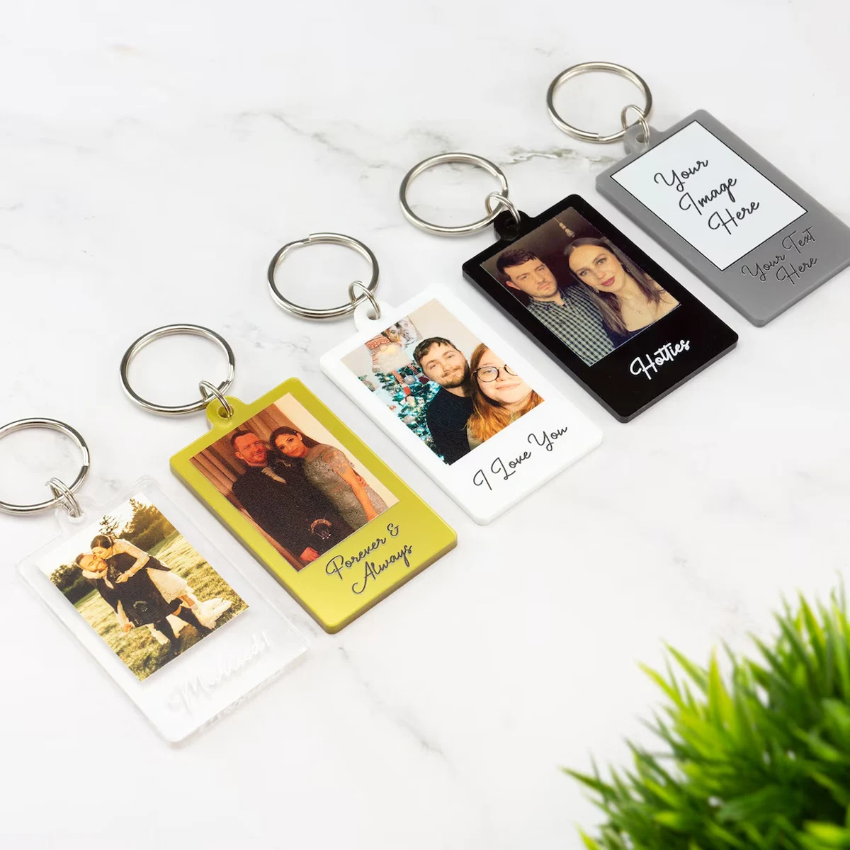 Personalised Photo Keyring Custom Message Keychain Boyfriend Girlfriend Valentines Music Love Birthday Wedding Holiday gifts