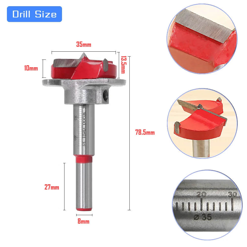 35mm Hinge Drilling Jig Set Concealed Guide Hinge Hole Drilling Locator Woodworking Hole Opener Door Cabinet Accessories Tools