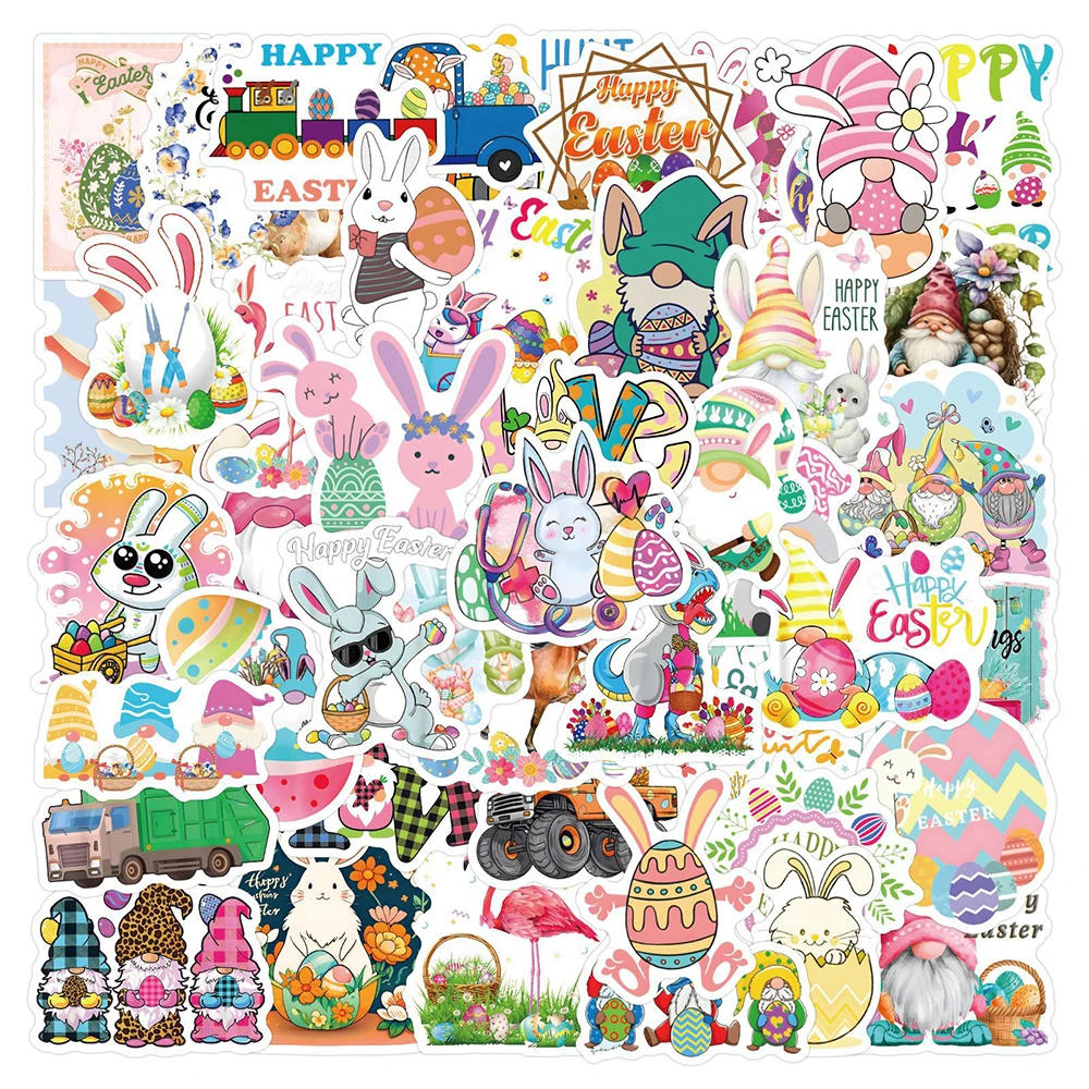 

10/30/50/110pcs Cute Easter Egg Cartoon Stickers Aesthetic Graffiti Car Laptop Skateboard Waterproof Kawaii Graffiti Decals Toy