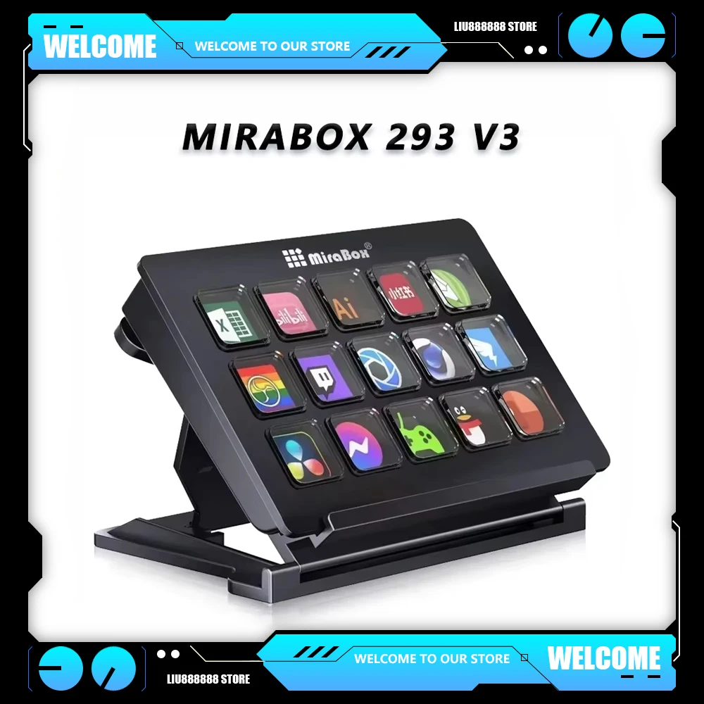 Mirabox 293 V3  Mini Keyboards Visual Lcd Button Custom Button 15Keys Live Content Creation Stream Deck Windows Mac Office Gifts