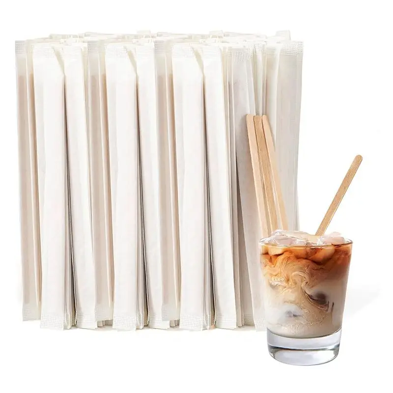 J1UL1N Wood Stir Sticks Coffee Stirrers Disposable Coffee Stirrers Stir Sticks For Coffee Bar