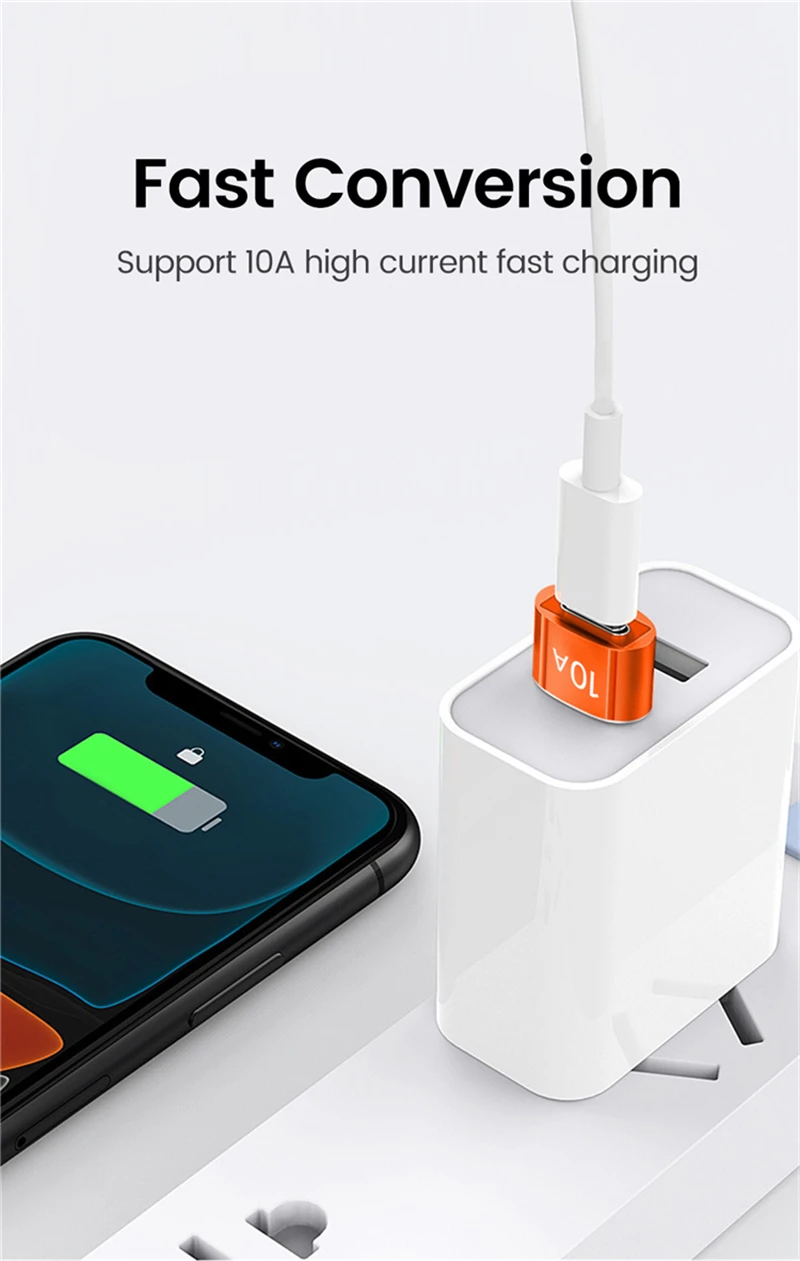 NNBILI 10A OTG USB3.0 To Type C Adapter TypeC Female to USB Male Converter Fast Charging Data Transfer For Laptop Xiaomi Samsung