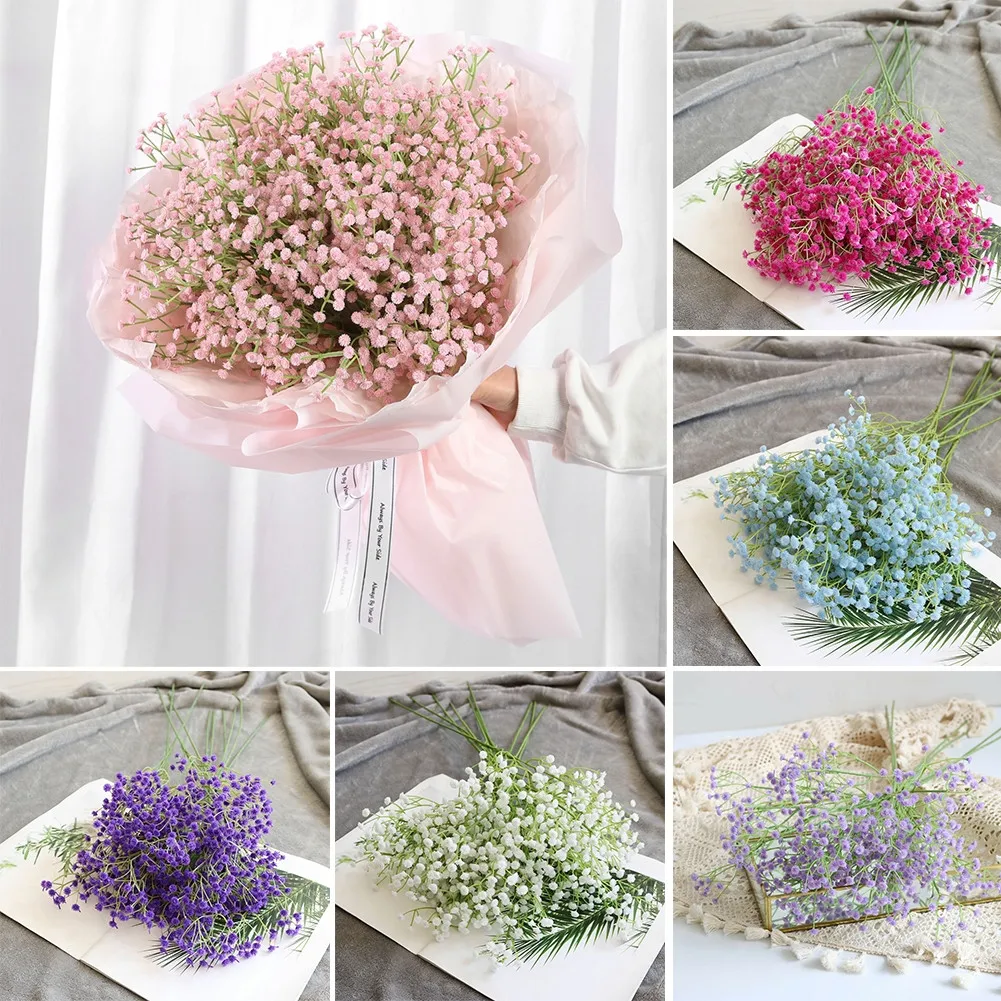 1Pc Artificial Fake Silk Gypsophila Flower Wedding Bouquet 64cmHome Decor Simulated Flowers Fake Flowers Starry-Sky Ornaments