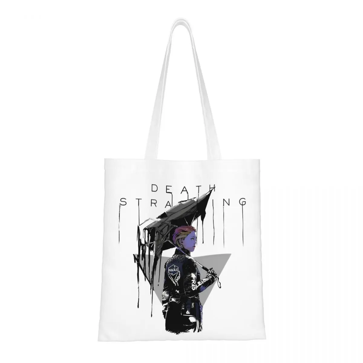 

Death Stranding Umbrella Canvas Tote Handbag Grocery Bags Large Capacity Shopping Bags for Unisex