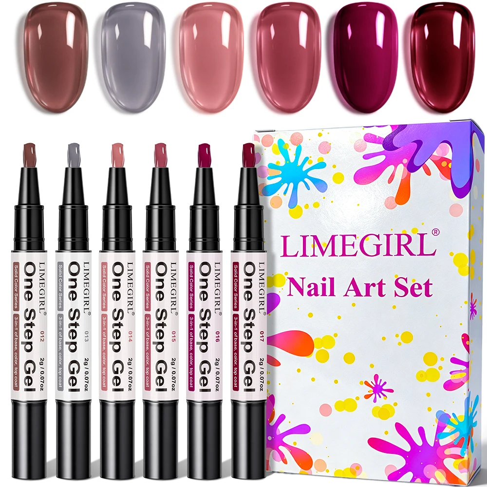 Nail Art Burgundy - LIMEGIRL 6 PCS Stylo à Vernis